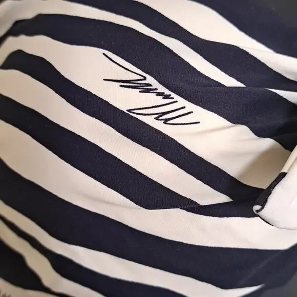MICHAEL Michael Kors Tie Front Bandeau Bikini Top - Navy Zebra